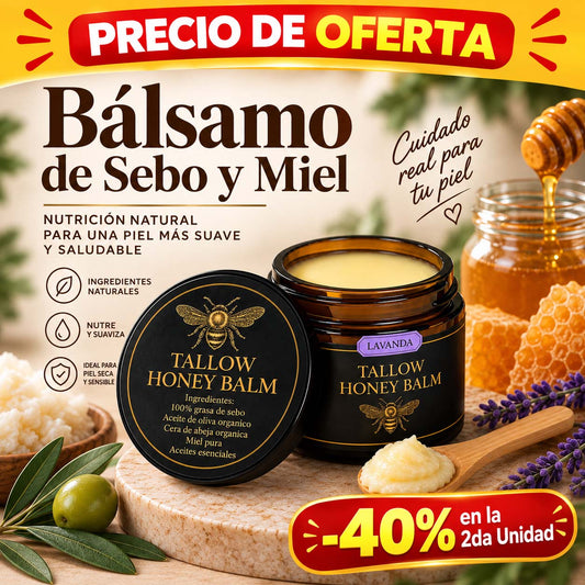 Bálsamo de Sebo y Miel | Nutrición Intensiva para una Piel Suave y Saludable
